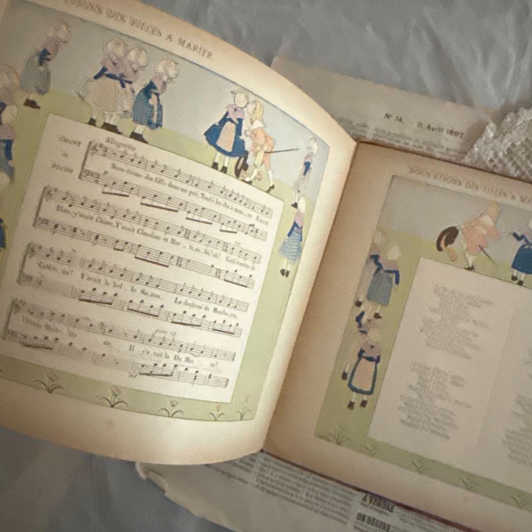 稀少モンベルの愛らしいアンティーク絵本　フランス語　洋書ジャンクジャーナル古書