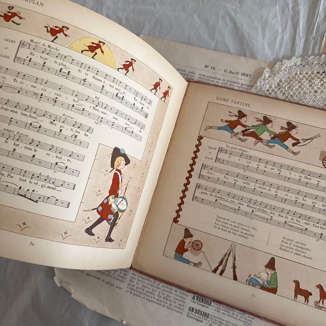 稀少モンベルの愛らしいアンティーク絵本　フランス語　洋書ジャンクジャーナル古書