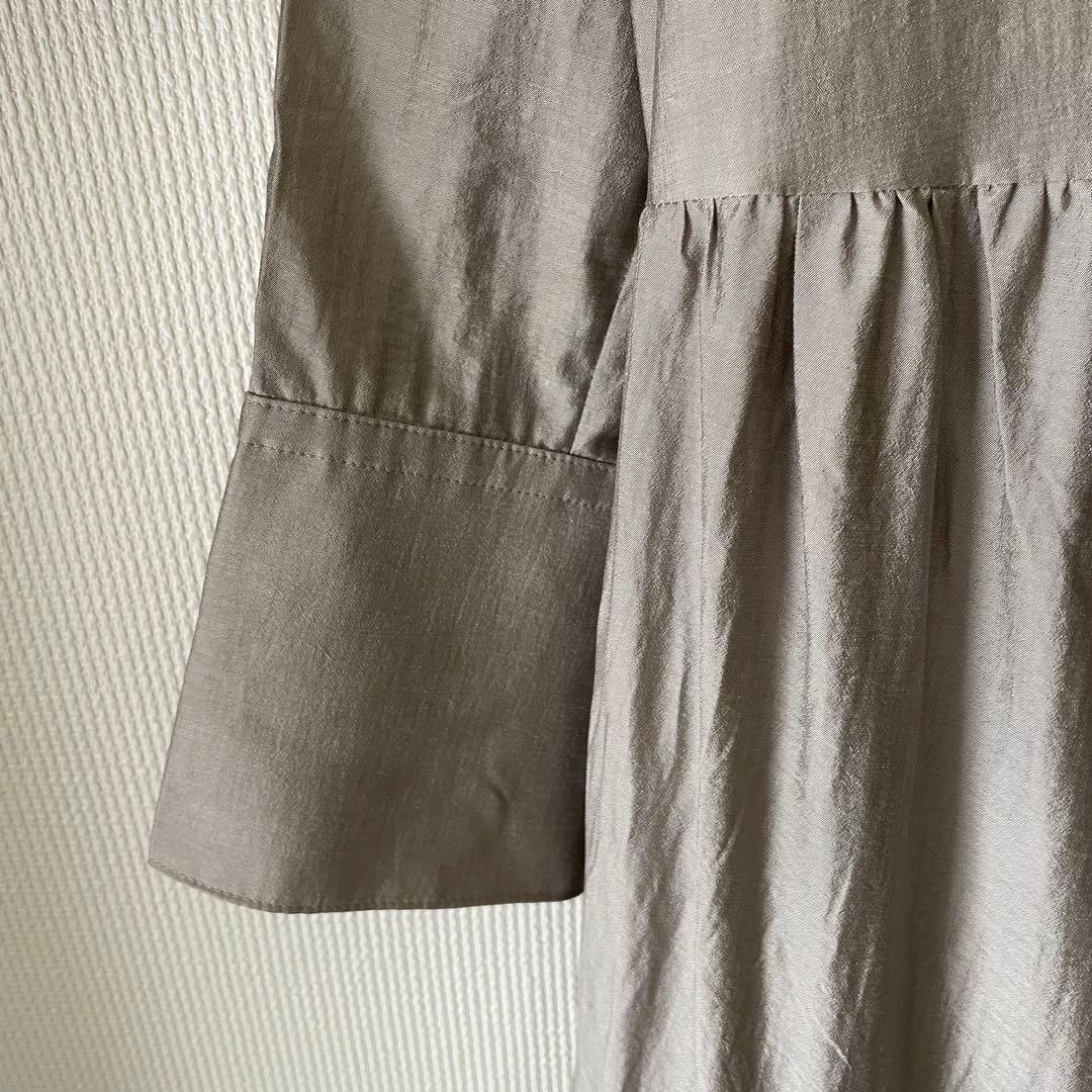 美品　ebure ティアードロングワンピース　グレージュ　サイズ36