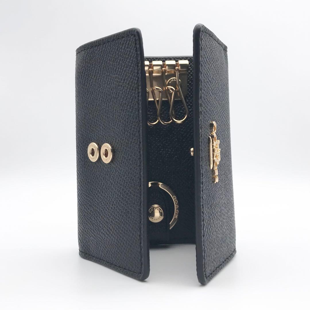 COACH 大人気！！ ファイブリング キーケース ブラック キーリング 新品