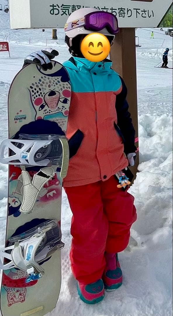 BURTON キッズ スノーボードウェア 上下セット XS 5Tビブパンツ女子