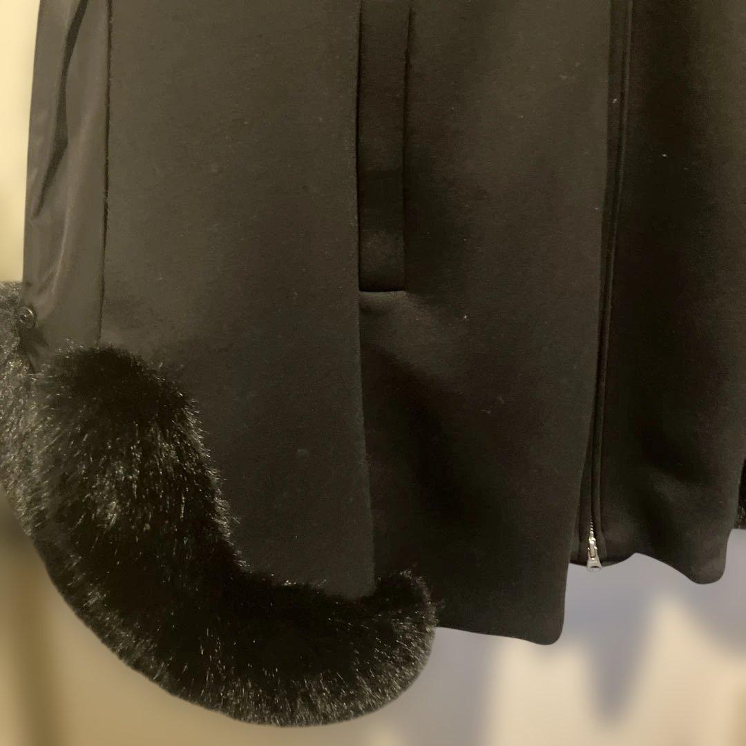 sysorus黒 フリース風 ポンチョ・ケープコート