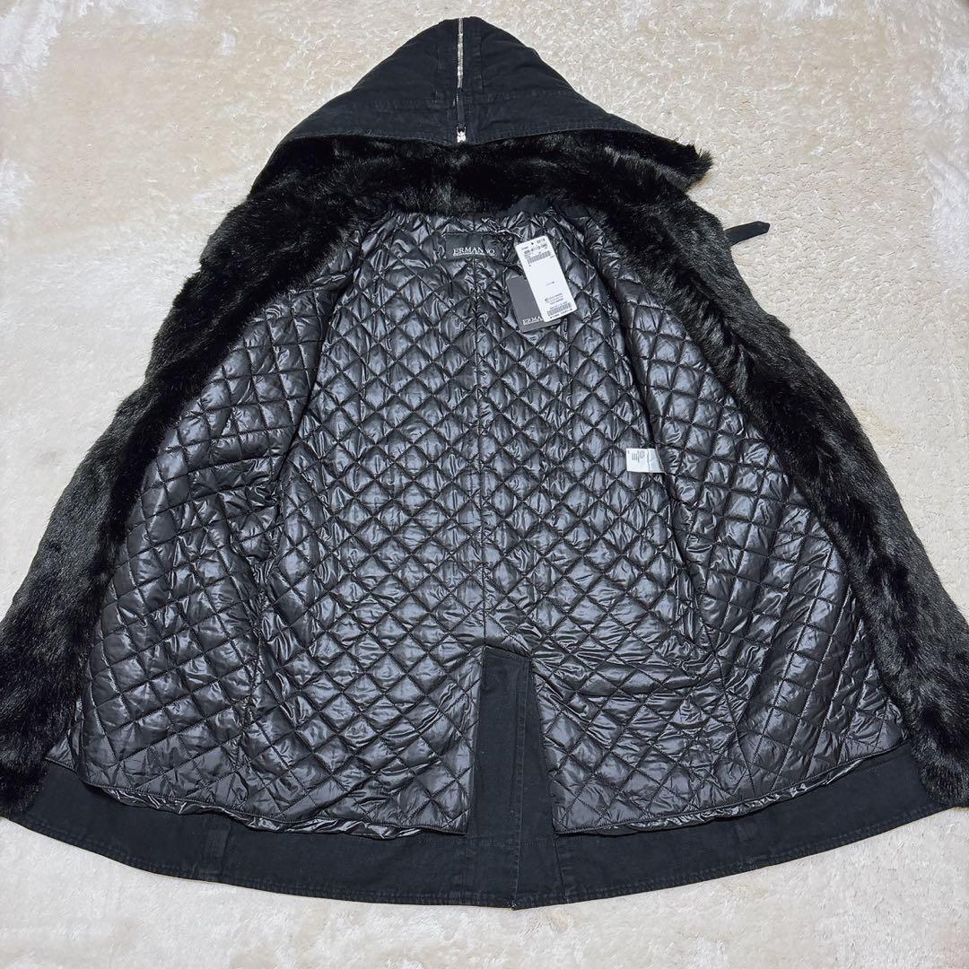 美品 エルマンノ シェルヴィーノ ダッフルコート キルティングライナー ファー