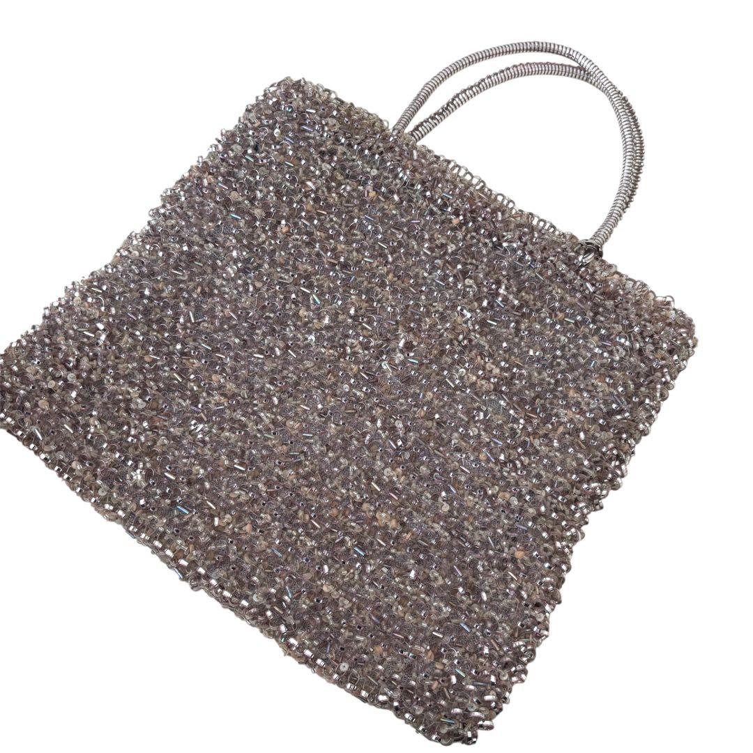 ANTEPRIMA ピンクシルバー ワイヤーバック　裏地付き トートバッグ