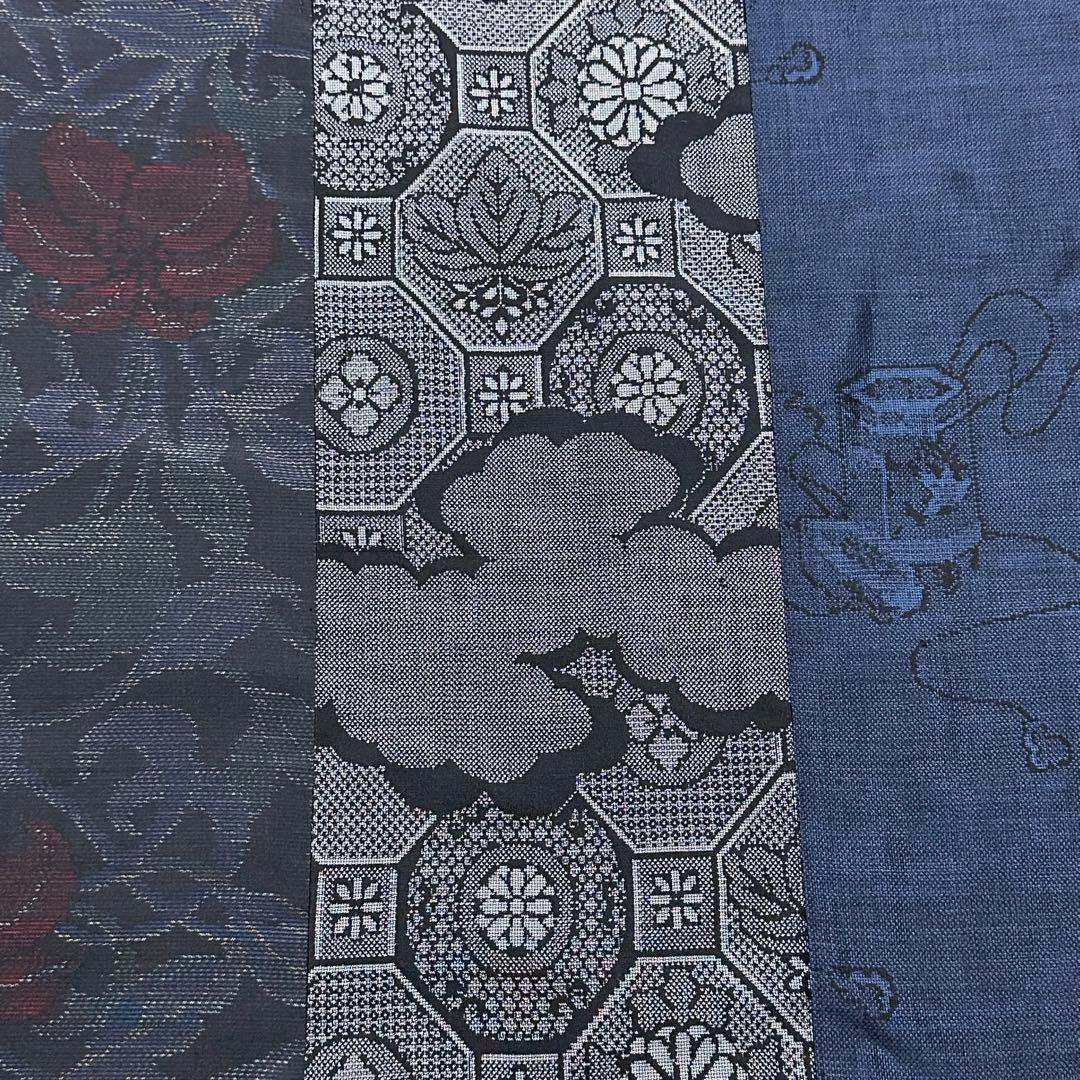 着物リメイク 大島紬からにぎやかなノースリーブワンピース(M)