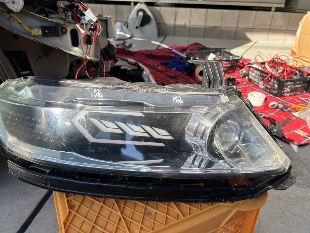 オデッセイ　RB1 ヘッドライト　アクリル加工