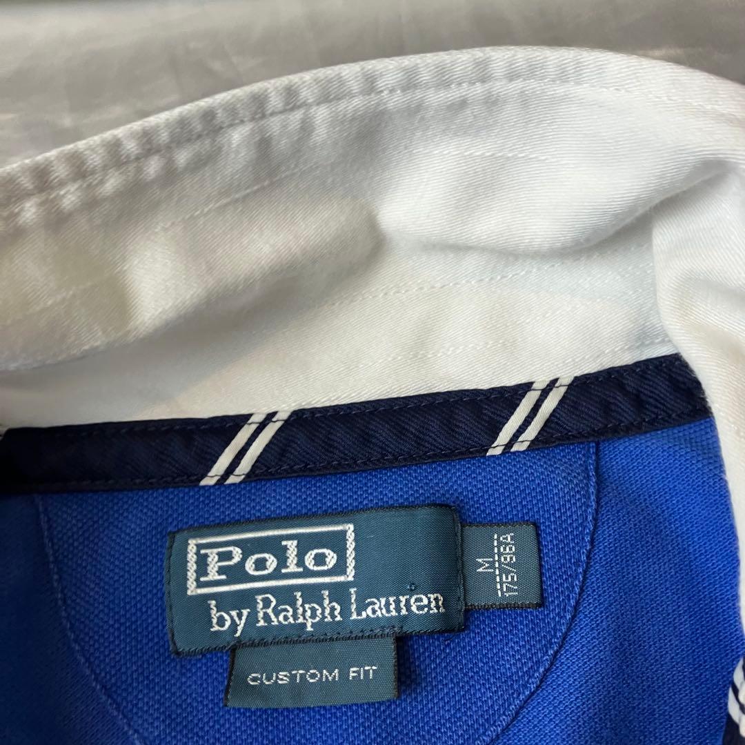 ポロ　ラルフローレン　ラガーシャツ M 青