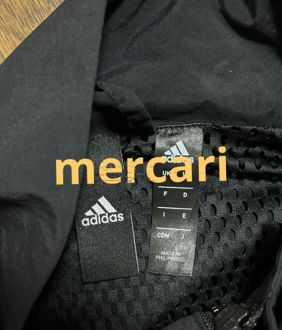 adidas☆アディダスTHREESTRIPES黒×オレンジLサイズ