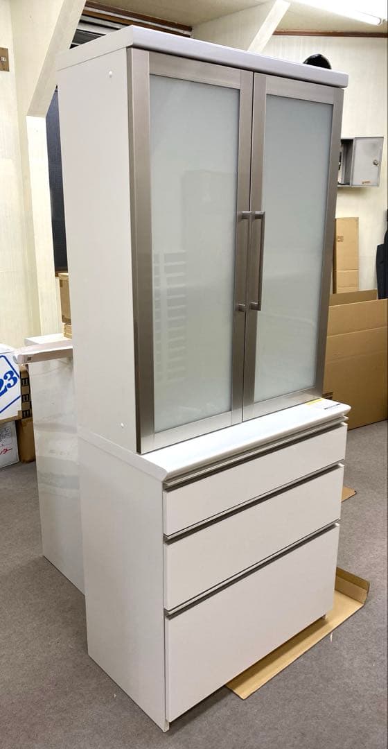 パモウナ　食器棚　ホワイト上台　値下げ