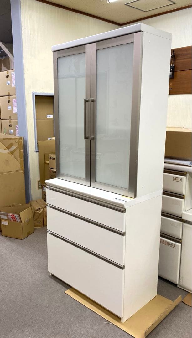 パモウナ　食器棚　ホワイト上台　値下げ