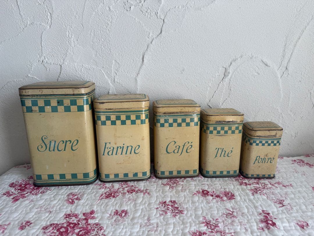 フランスアンティーク　キャニスター 5個セット