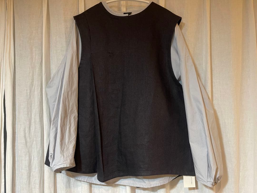 【みき】タグ付き　新品　2025AW ヘビーリネンツイル　ベスト　ブラック