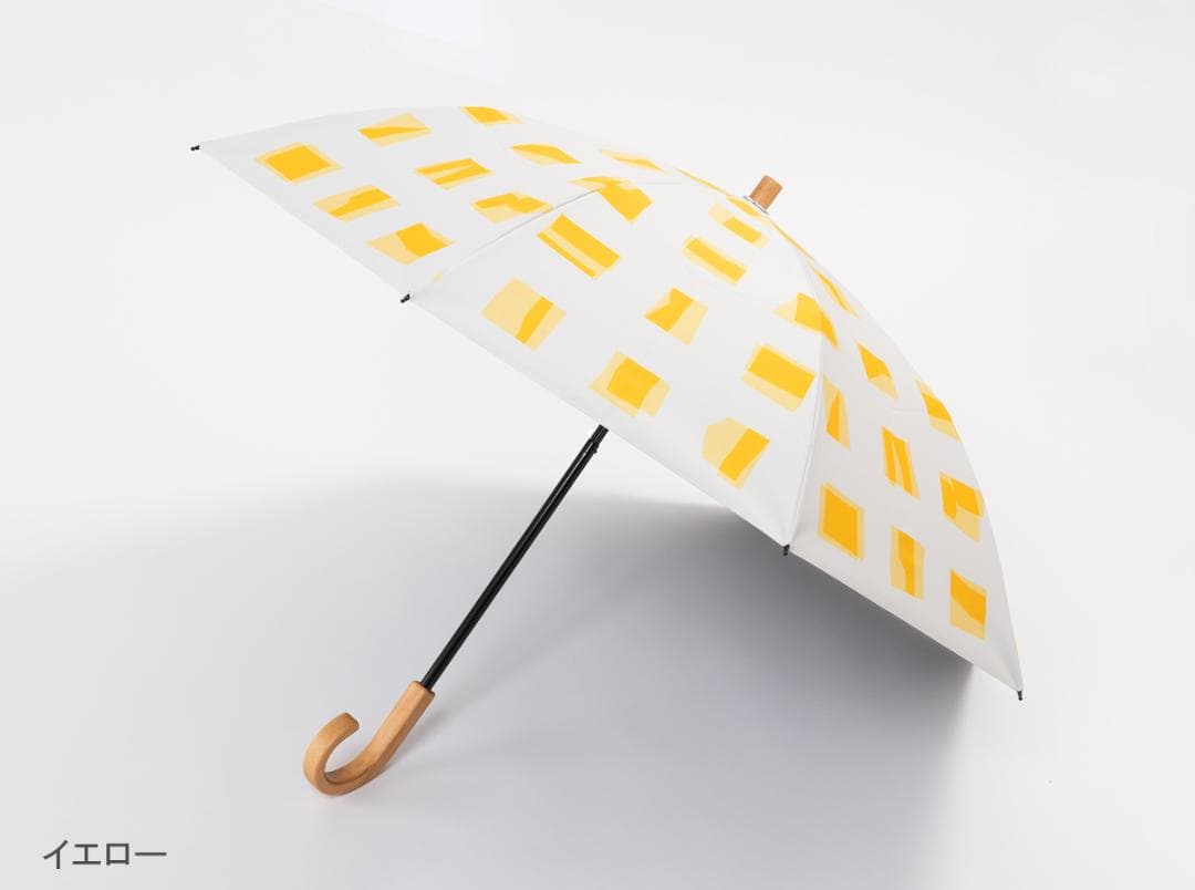 サンバリア100 折りたたみ日傘（２段折 / キューブ）イエロー