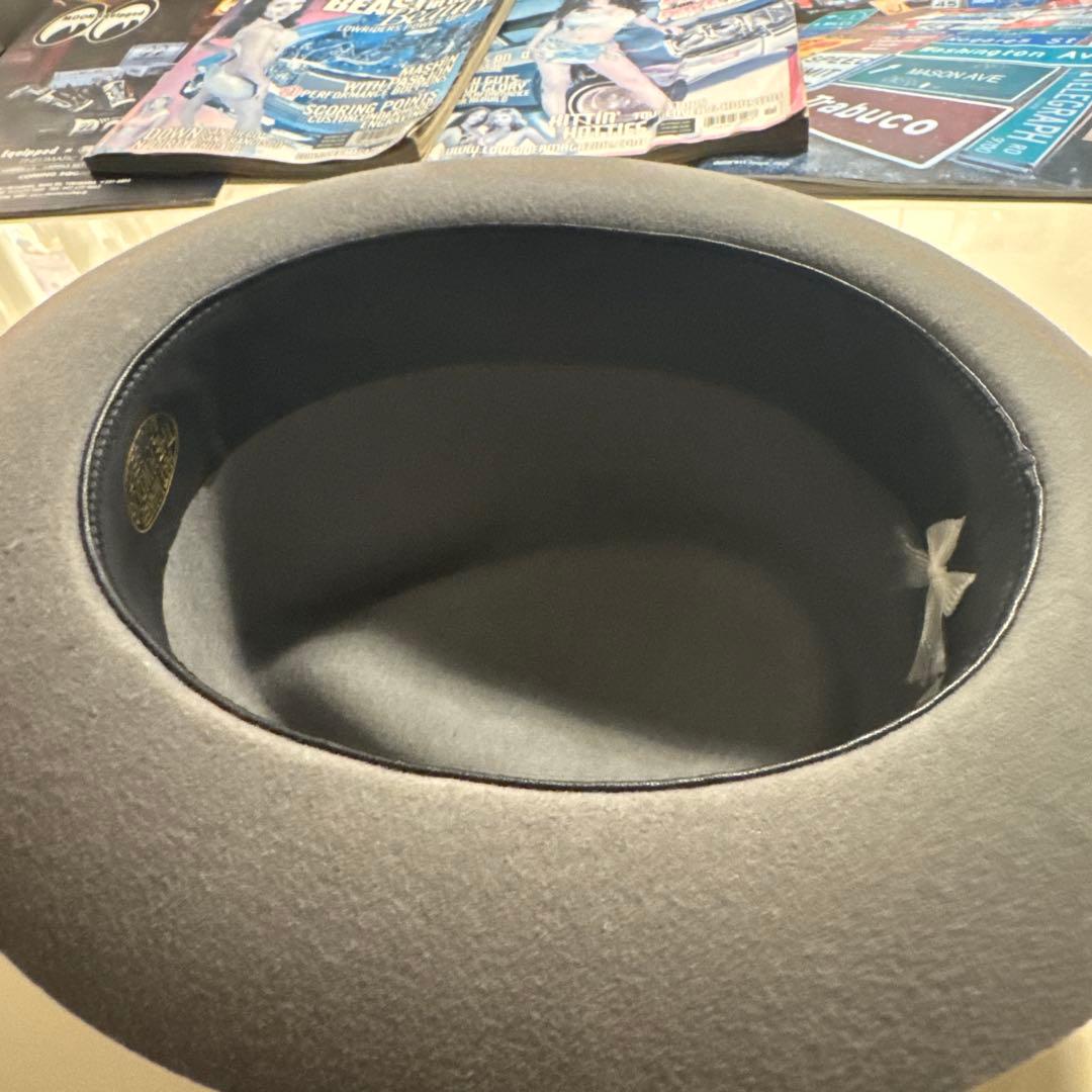 美品　ウールフェルトハット リボン付き