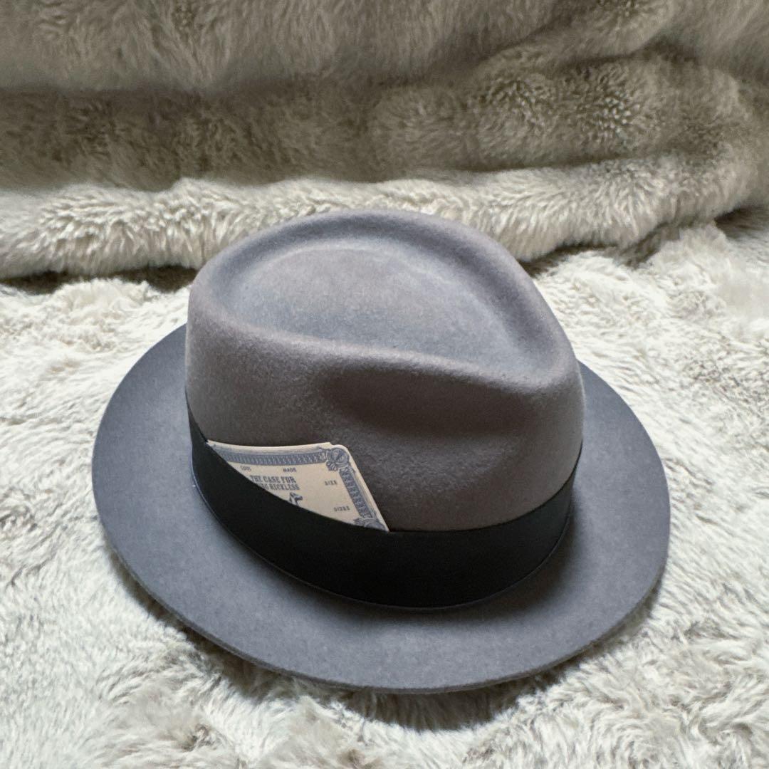 美品　ウールフェルトハット リボン付き