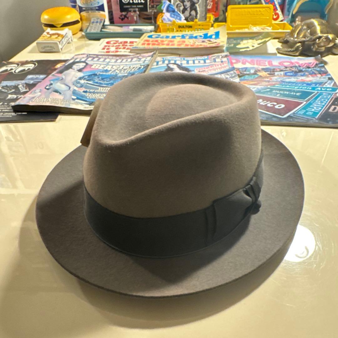 美品　ウールフェルトハット リボン付き