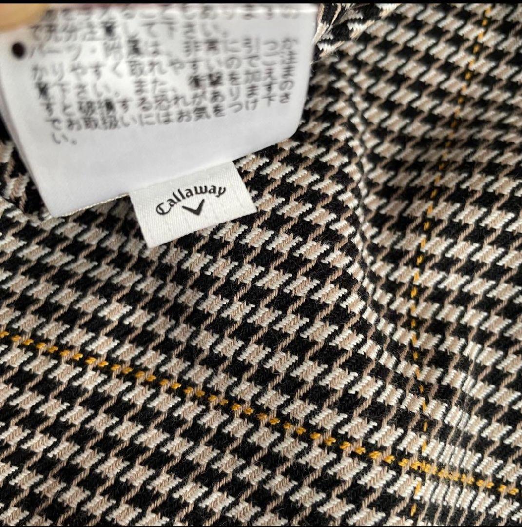 キャロウェイ　ストレッチ　千鳥　チェック　スカート　プリーツ ベルト