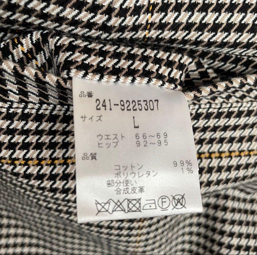 キャロウェイ　ストレッチ　千鳥　チェック　スカート　プリーツ ベルト