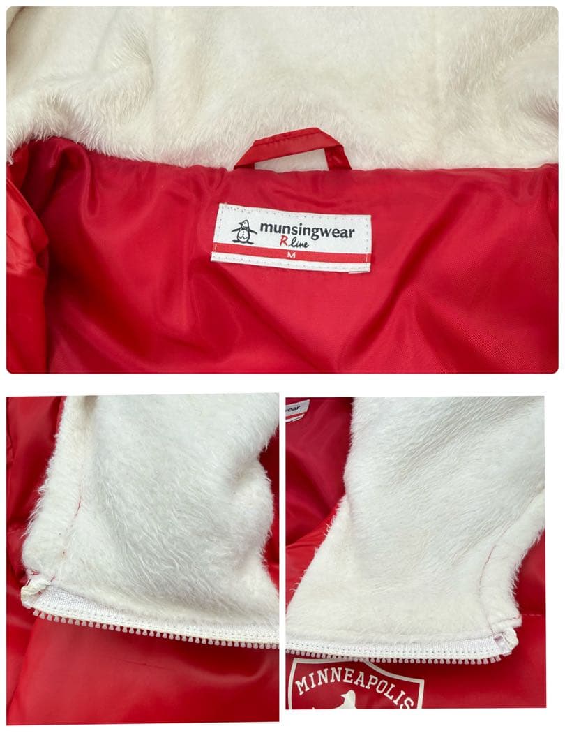 マンシングウェア ゴルフ R.line ダウンジャケット 赤 M フード付き