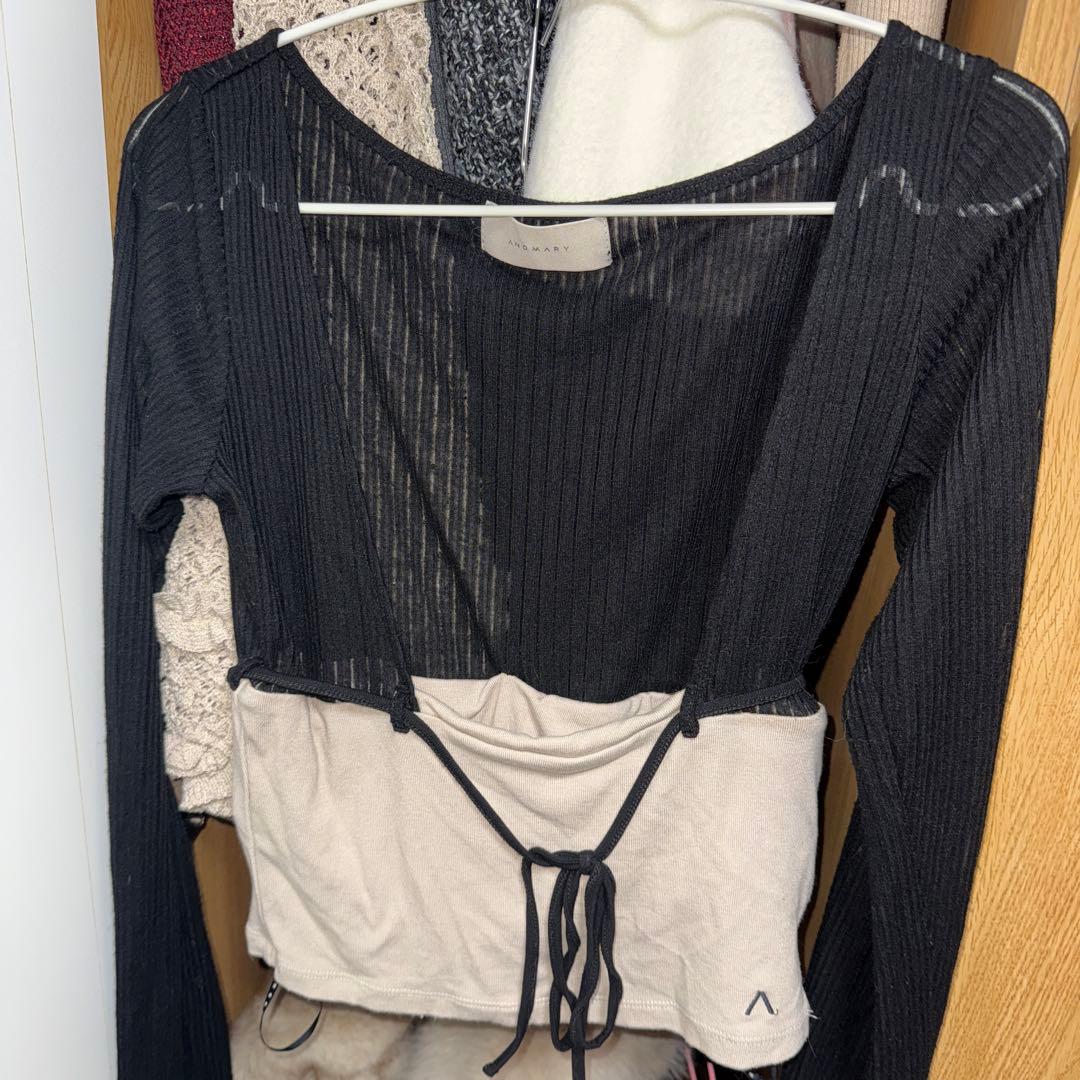 トップス andmary Lona ribbon tops