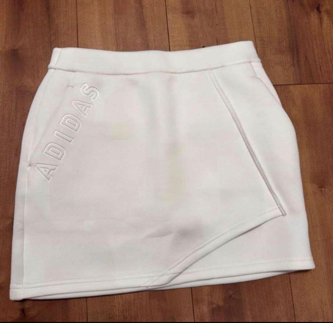 ダンボールニット　セットアップ　ホワイト　アディダス　ゴルフ　春秋　ゴルフウェア