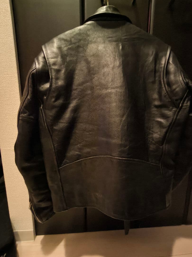 80s USA製 レザージャケット ダブルライダースジャケット 肉厚本革