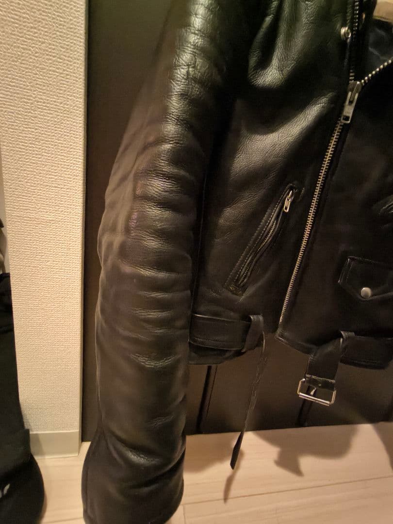 80s USA製 レザージャケット ダブルライダースジャケット 肉厚本革