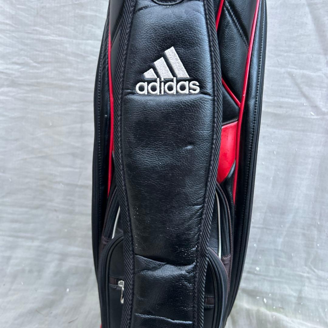 アディダスadidas ゴルフバッグ キャディーバッグ 黒 赤