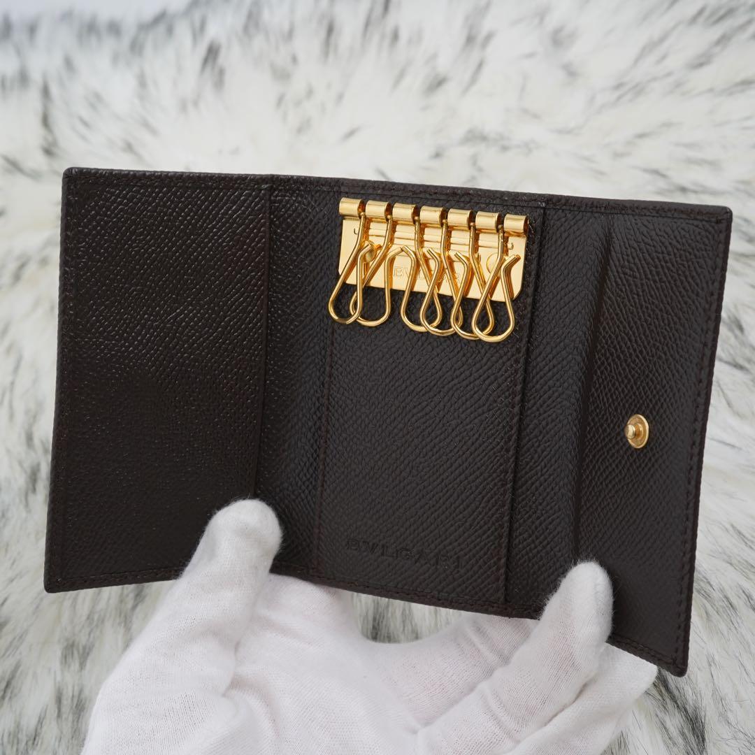 未使用品　箱付き　BVLGARI ブルガリ　キーケース　レザー　ブラウン　希少