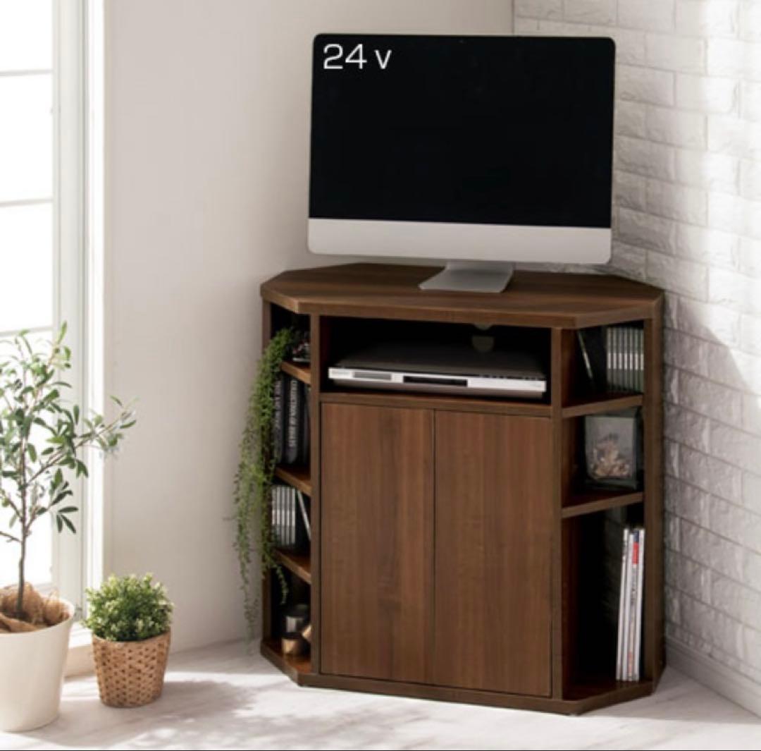 （送料込）角置きできる収納棚 テレビ台 ハイタイプ