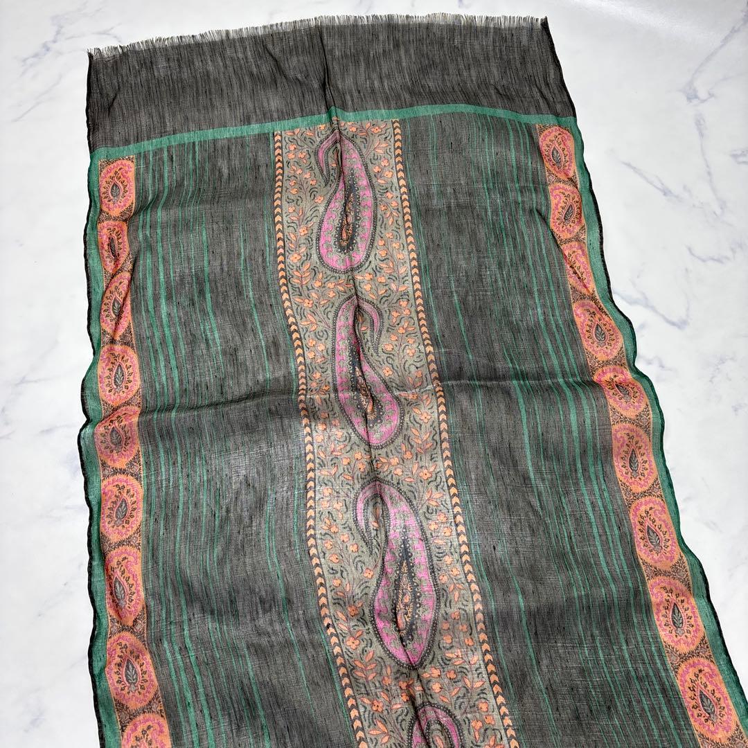 0325 エトロ　スカーフ　ペイズリー　未使用　タグ付き.約39㎝×135㎝