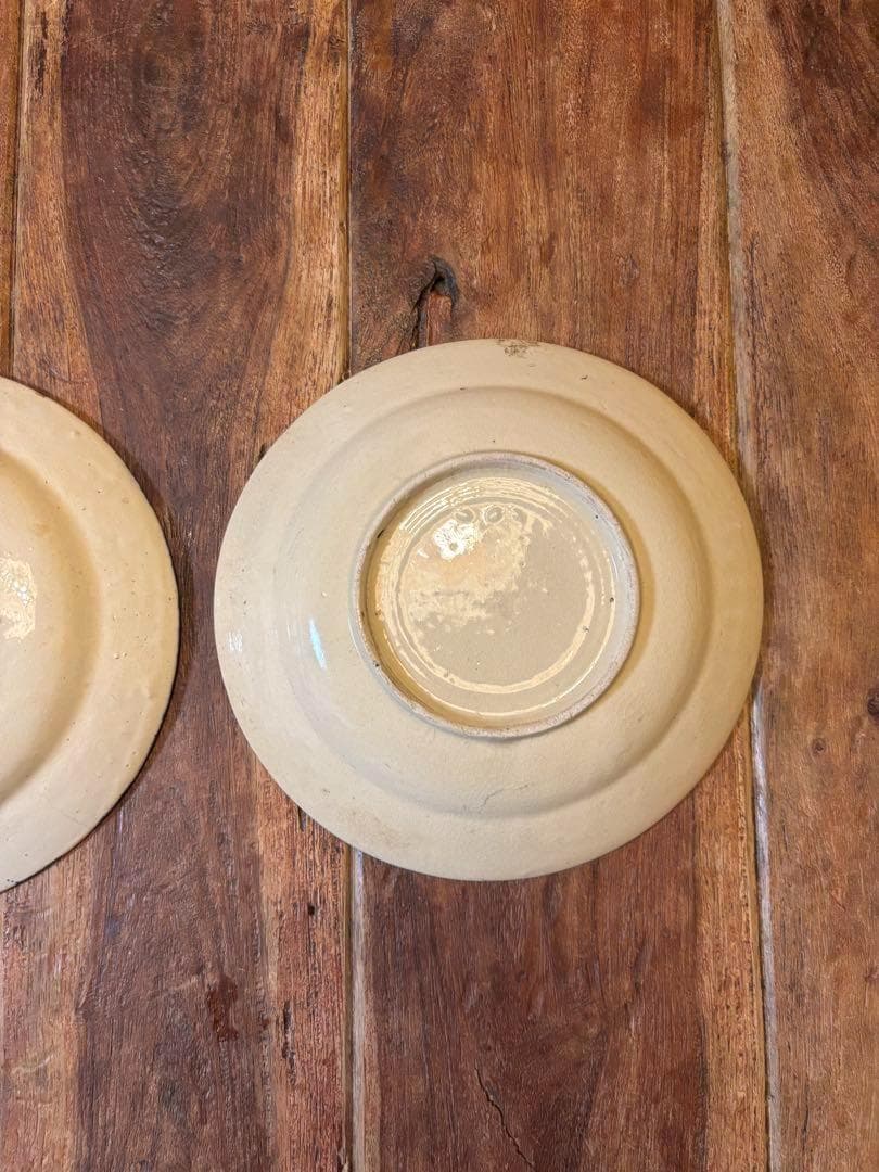 【2枚セット】デッドストック　ビンテージ　ベトナム　ソンべ焼　ソンべ焼き　中皿