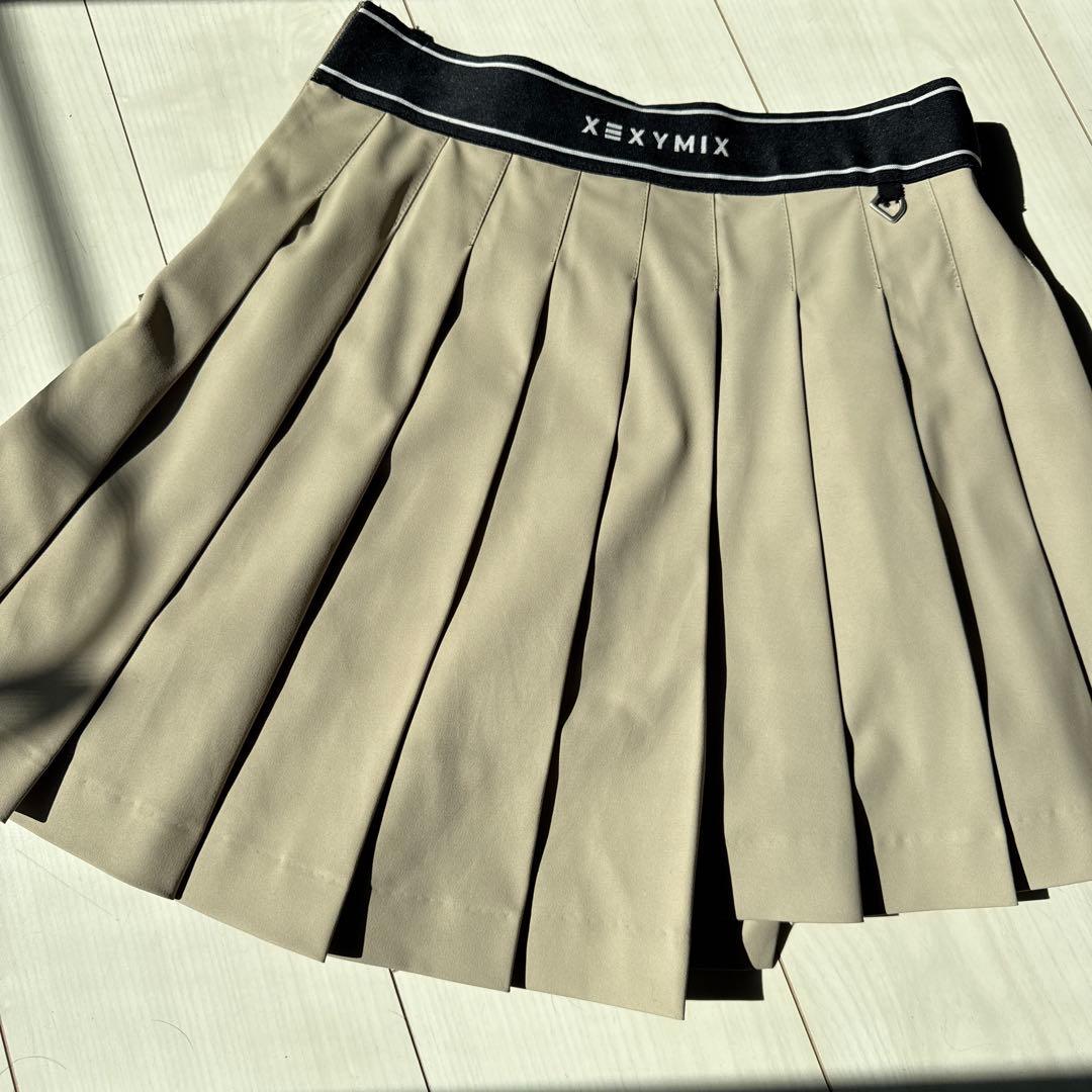 XEXYMIX プリーツスカート ベージュ韓国ゴルフウェア新品