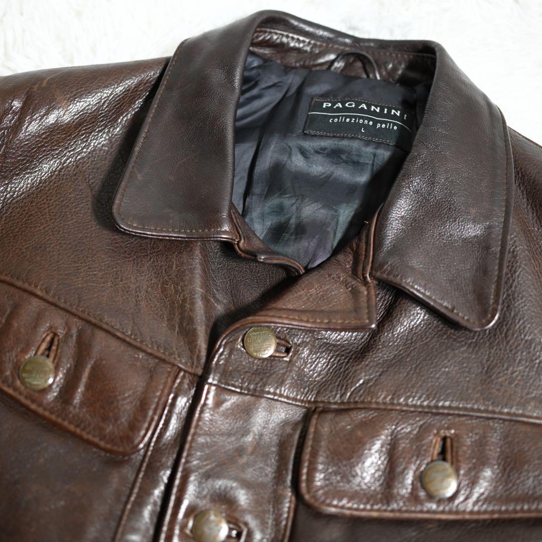 Vintage PAGANINI レザージャケット トラッカージャケット