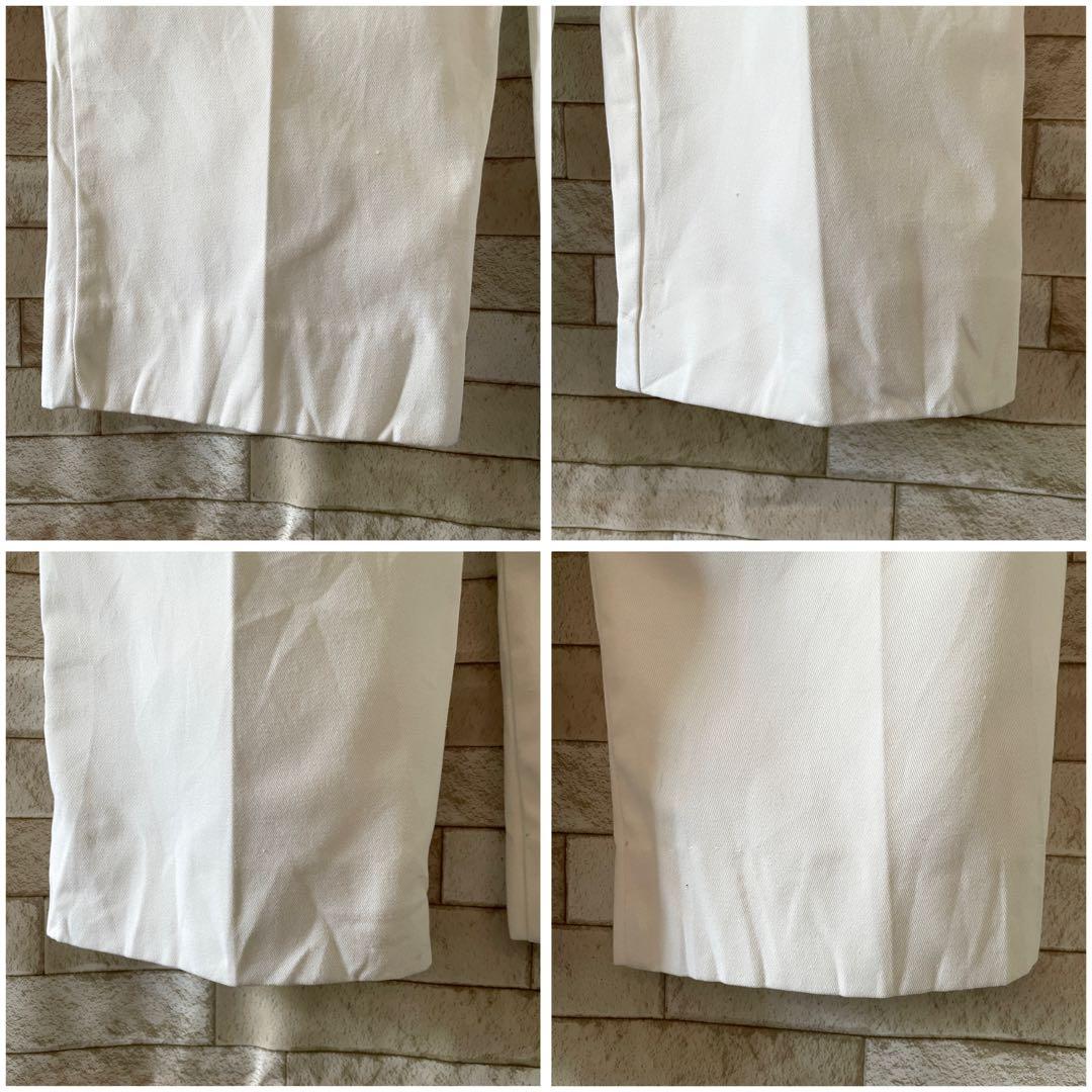 ディッキーズ USA製 ワークパンツ 刺繍 ホワイト 38×32