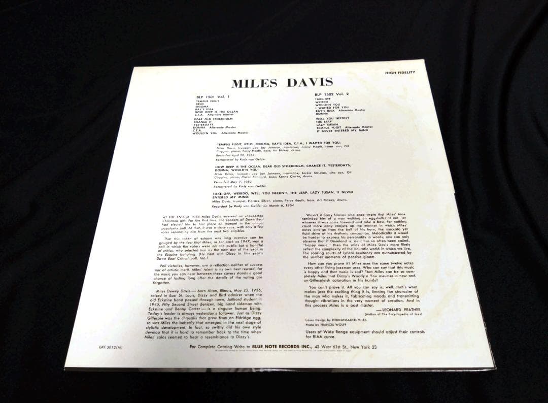 MILES DAVIS VOLUME1&VOLUME2 LPレコード 2枚セット