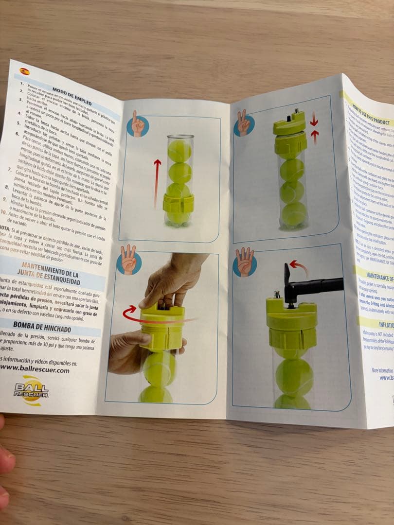【新品】テニスボール用　ボールレスキューエコ長持　空気入れと容器なし　スペイン製