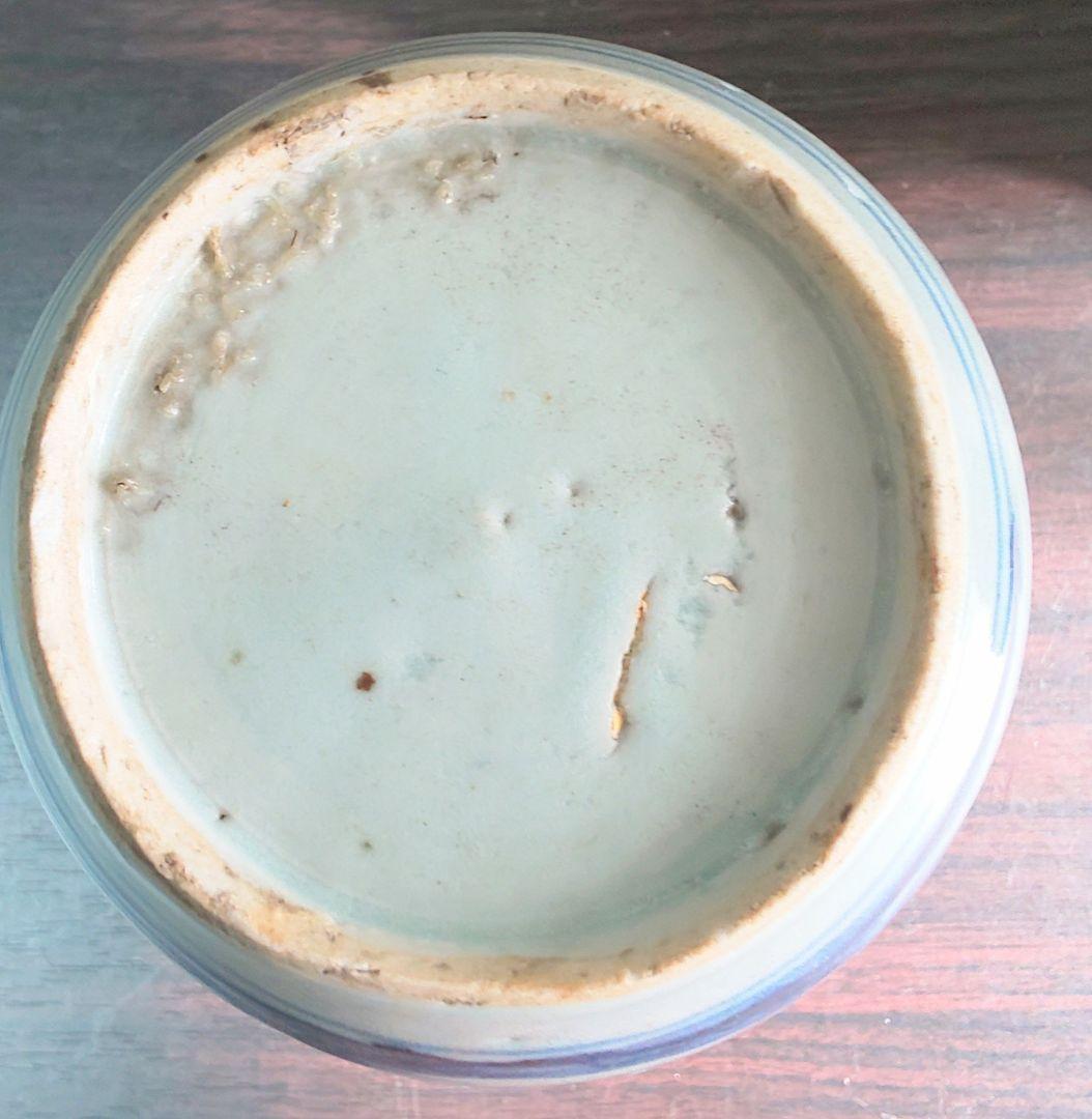 中国美術 清時代 白磁染付 人物山水絵図壺 骨董品