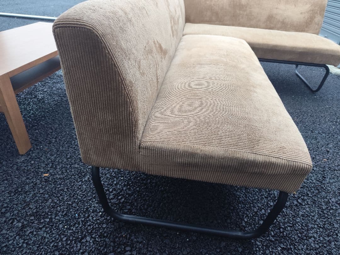 【関東限定】CORDY コーデュロイ カウチソファセット 2人掛け L字