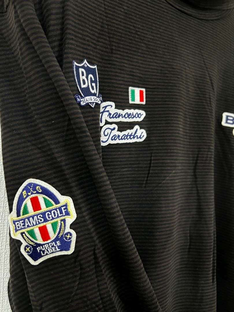 BEAMS GOLF ストライプタートルネックシャツ