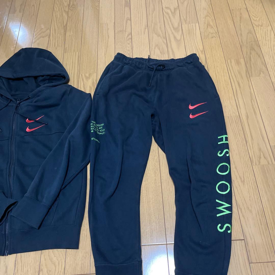 NIKE ナイキ パーカー パンツ　ダブル　スウッシュ 刺繍 セットアップ