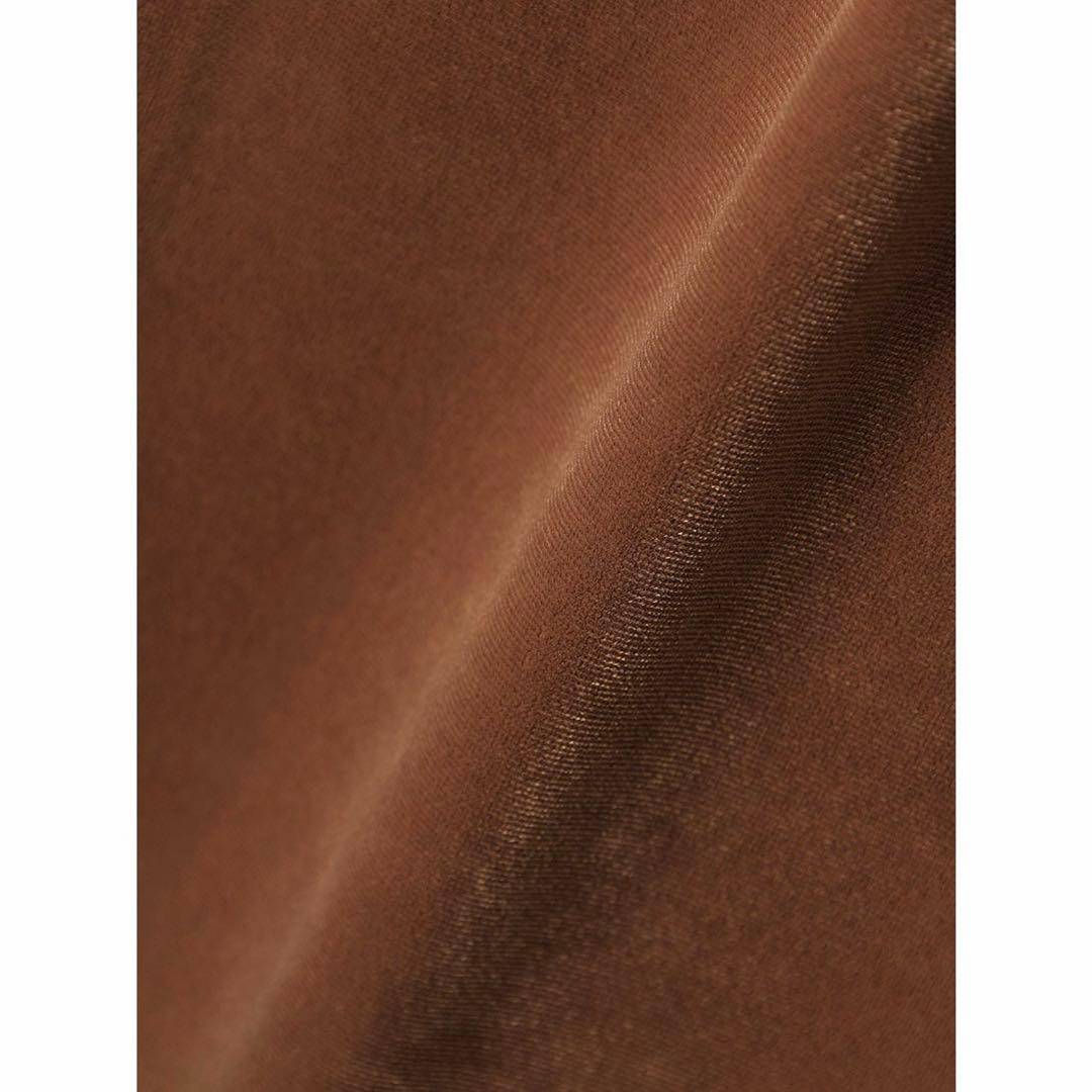 【美品】anuans アニュアンス ベロアクロップドカットトップス BROWN