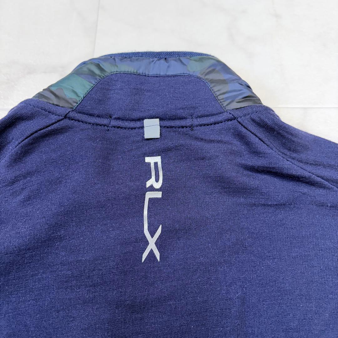 RLX ラルフローレン　ジップアップ　迷彩　XS ゴルフニット　紺色　長袖