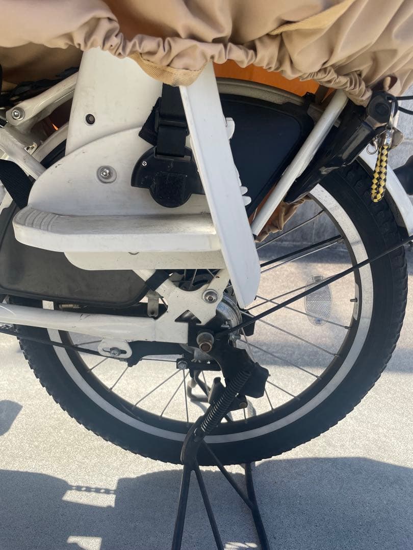 ブリヂストン ビッケ ３人乗り 子供乗せ ベージュレ レイン日除カバー付き