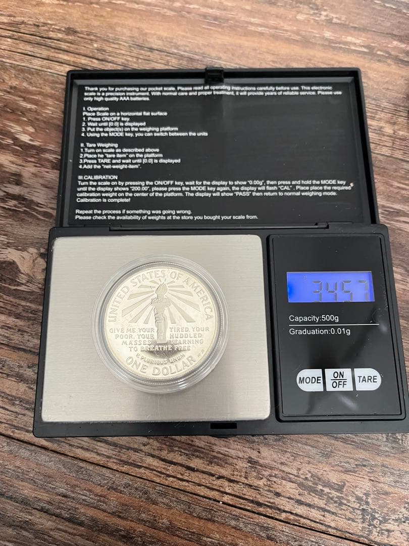 自由の女神銀貨　記念メダル　1986