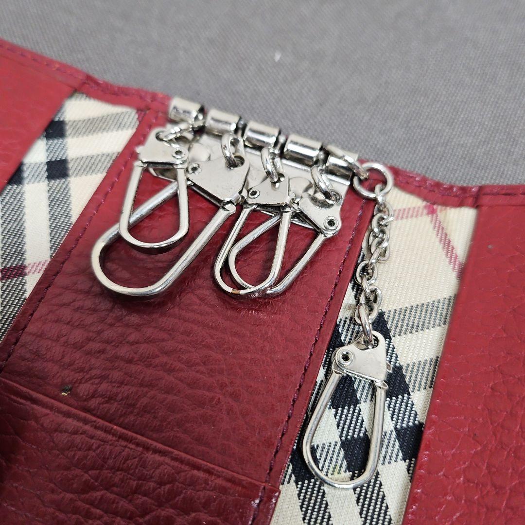 BURBERRY バーバリー キーケース ロゴ ボルドー レザー 4連