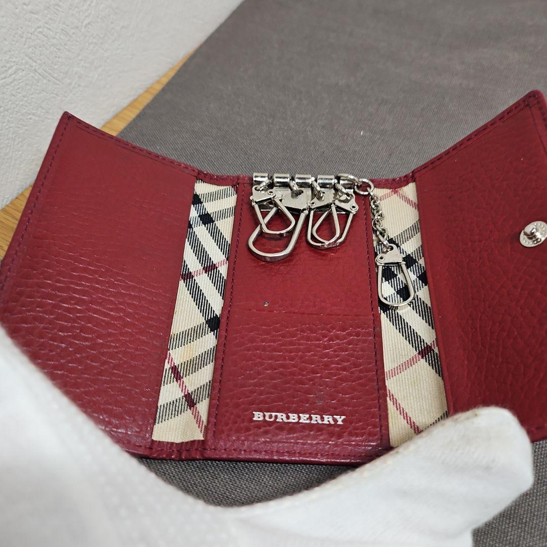 BURBERRY バーバリー キーケース ロゴ ボルドー レザー 4連