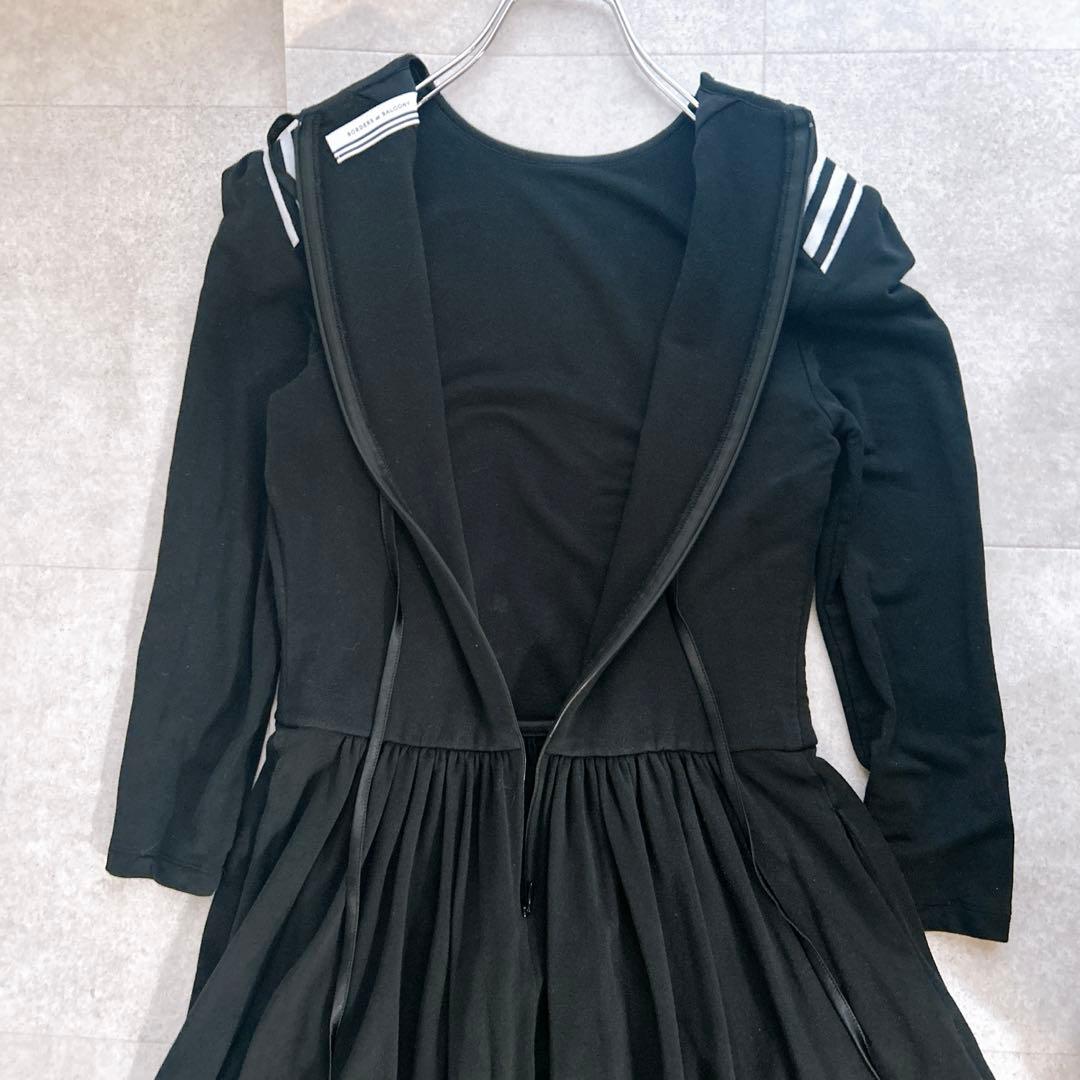 ボーダーズアットバルコニー DRAPED MAXI DRESS ワンピース 黒