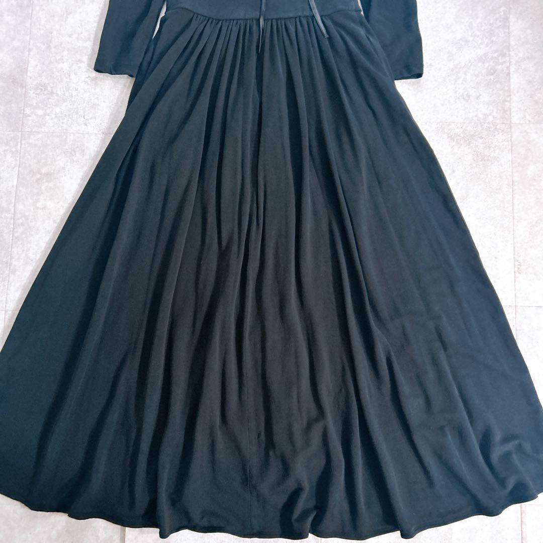 ボーダーズアットバルコニー DRAPED MAXI DRESS ワンピース 黒