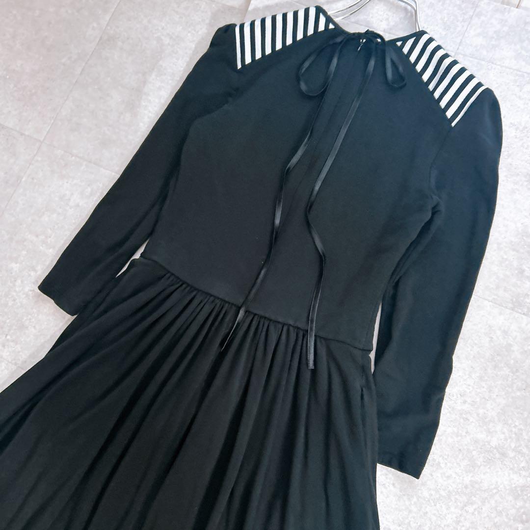 ボーダーズアットバルコニー DRAPED MAXI DRESS ワンピース 黒